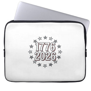 1776 2026 Patriotic Stars Vintage Vector Design_1 Laptop Sleeve