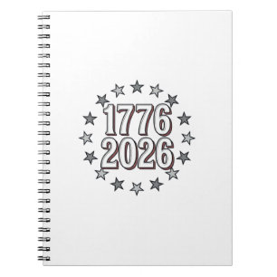 1776 2026 Patriotic Stars Vintage Vector Design_1 Notebook