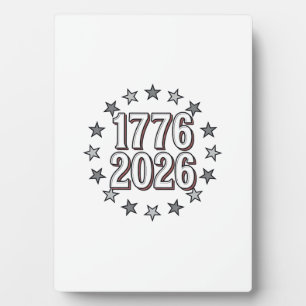 1776 2026 Patriotic Stars Vintage Vector Design_1 Plaque