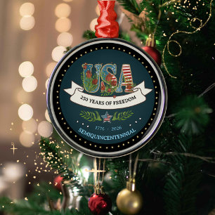 1776-2026 Semiquincentennial Midnight Blue Metal Ornament