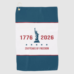 1776 2026 USA 250 Lady Liberty Red White & Blue Golf Towel
