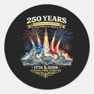 1776-2026 USA 250th Anniversary 4th of July Classic Round Sticker