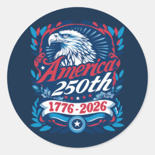 1776-2026 USA 250th Anniversary Vintage Patriotic Classic Round Sticker