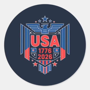 1776-2026 USA CLASSIC ROUND STICKER