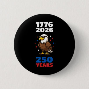1776 2026 Usa Eagle 250th Anniversary 4th July 6 Cm Round Badge