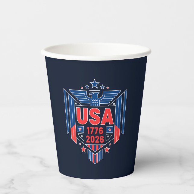 1776-2026 USA  PAPER CUPS (Front)