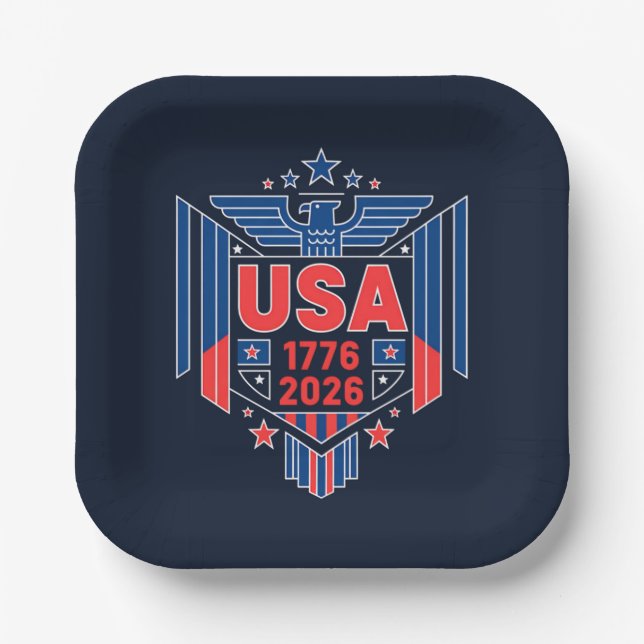 1776-2026 USA  PAPER PLATE (Front)