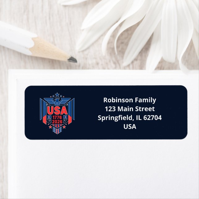 1776-2026 USA  RETURN ADDRESS LABEL (Insitu)