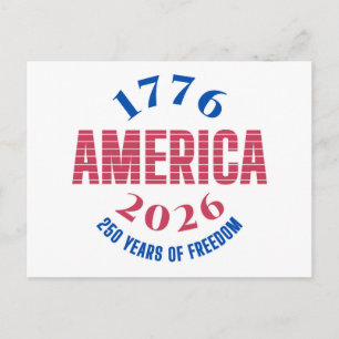 1776 AMERICA 2026 250 years freedom Postcard
