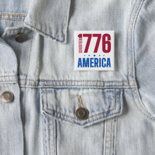 1776 America 250 years historical freedom 15 Cm Square Badge