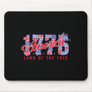 1776 america floral patriotic mouse pad
