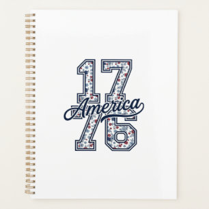 1776 America Floral Patriotic Vintage Vector Desig Planner