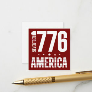 1776 America historical freedom white typography Enclosure Card