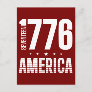 1776 America historical freedom white typography Postcard