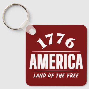 1776 AMERICA LAND OF THE FREE 4TH OF JULY FREEDOM KEY RING