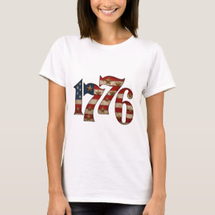 1776 American Flag Distressed Stars T-Shirt