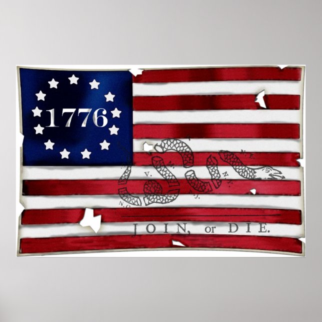 1776 American Flag Poster (Front)