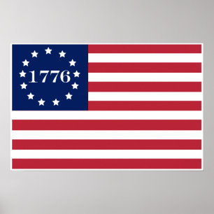 1776 American Flag Poster