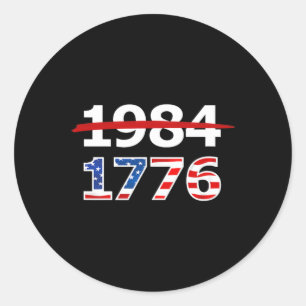 1776 American Patriot Design Company Resist 1984 R Classic Round Sticker