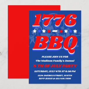 1776 BBQ Party   Fireworks Night Invite