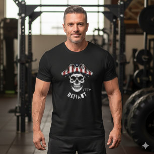 1776 Defiant Skull Patriot T-Shirt