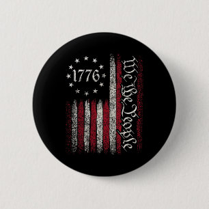 1776 Flag Constitution Independence Day American P 6 Cm Round Badge