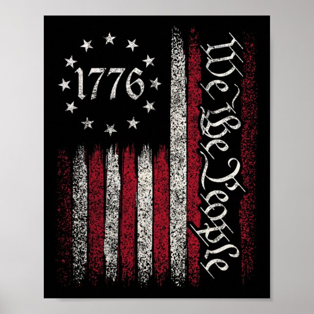 1776 Flag Constitution Independence Day American P Poster (Front)