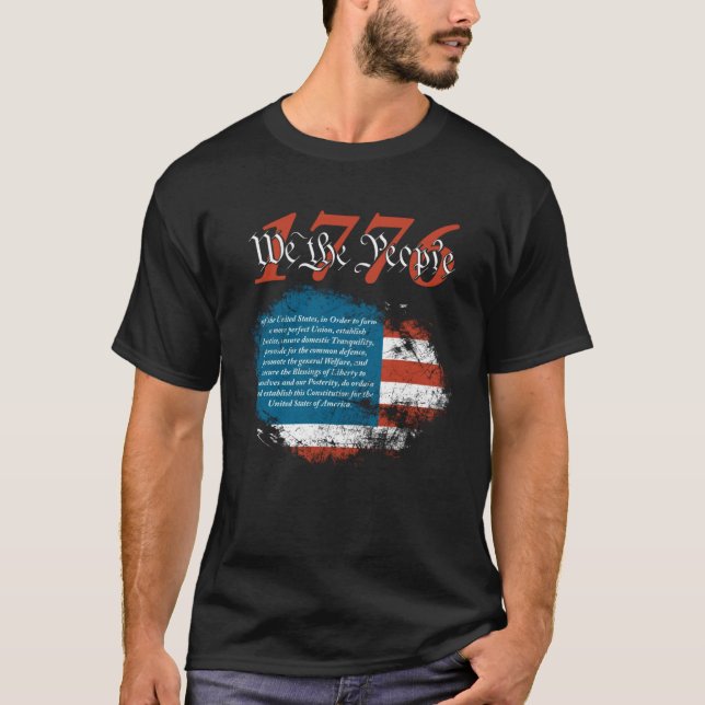 1776 For Men or Women America Flag Patriotic We Th T-Shirt (Front)