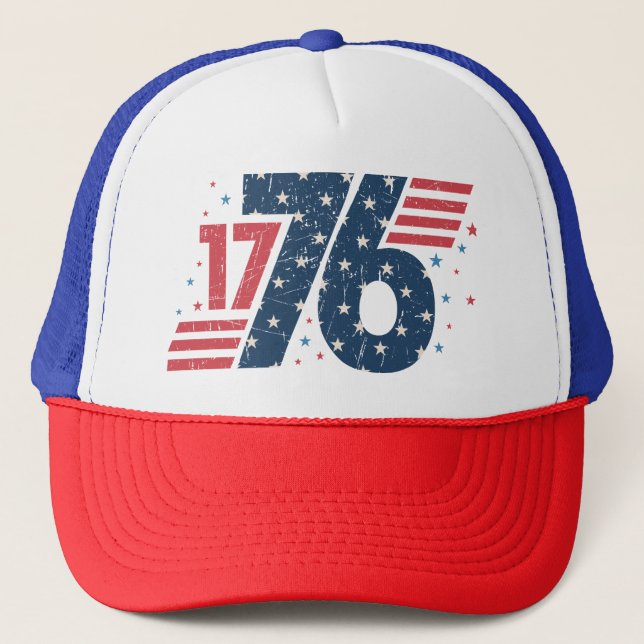 1776, Independence Day, 4th of July Trucker Hat (Front)