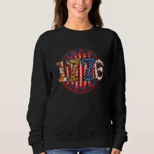 1776 Independence Day Happy 4th Of July Leopard Co Sweatshirt