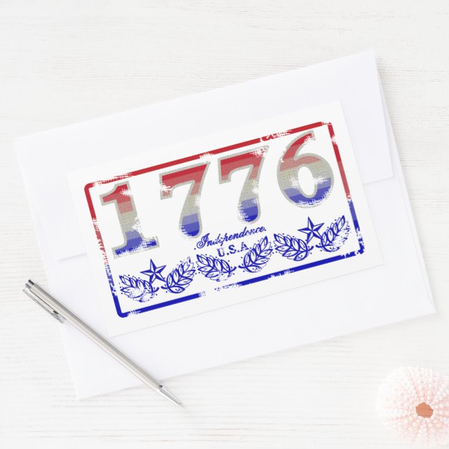 1776 Independence Rectangular Sticker (Envelope)