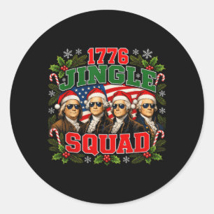 1776 Jingle Squad Funny Patriotic America Founding Classic Round Sticker
