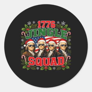 1776 Jingle Squad Funny Patriotic America Founding Classic Round Sticker