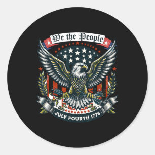 1776 Life Liberty Pursuit Of Happiness 4th Of July Classic Round Sticker