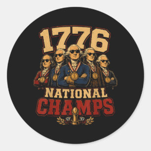 1776 National Champs Founding Fathers 250 Classic Round Sticker