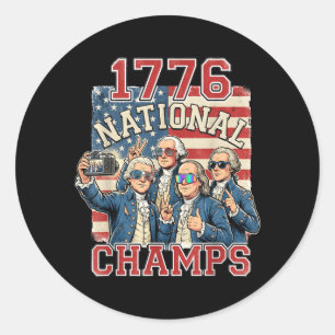 1776 National Champs Funny Patriotic Aamerica Classic Round Sticker