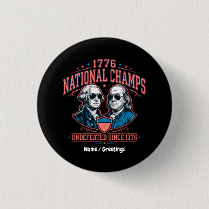 1776 National Champs Vintage Graphic Undefeated 3 Cm Round Badge