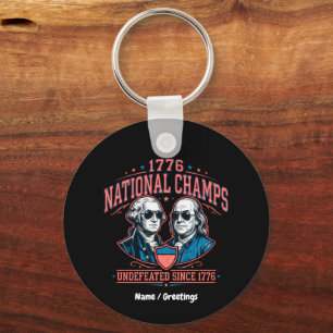 1776 National Champs Vintage Graphic Undefeated Key Ring