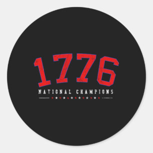 1776 National Champs Vintage Patriotic 250th Classic Round Sticker