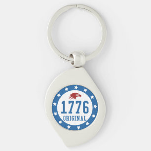 1776 Original 4 July Badge Key Ring