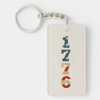 1776 Patriotic American Flag Key Ring