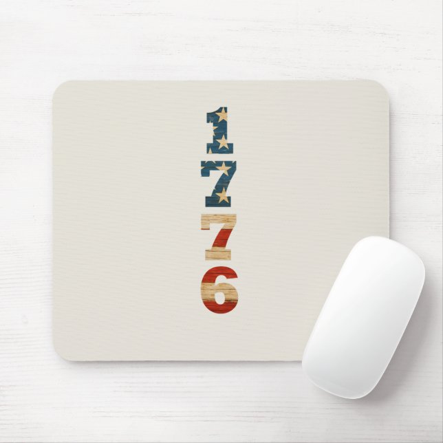 1776 Patriotic American Flag Mouse Pad (With Mouse)