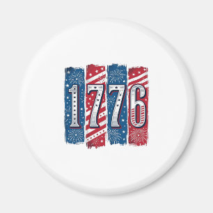 1776 Patriotic Fireworks Vintage Vector Design_1 Magnet