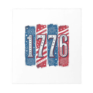 1776 Patriotic Fireworks Vintage Vector Design_1 Notepad