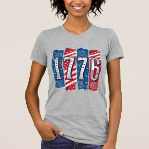 1776 Patriotic Fireworks Vintage Vector Design_1 T-Shirt