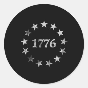 1776 Patriotic Vintage Style Usa 4th Of July Classic Round Sticker