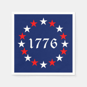 1776 red white navy blue stars patriotic funny napkin