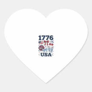 1776 USA Patriotic Coquette Vector Design_1 Heart Sticker