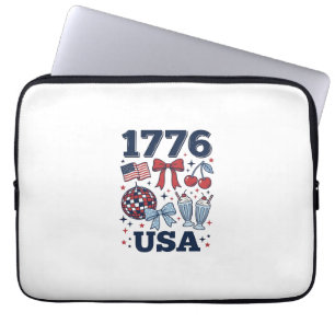 1776 USA Patriotic Coquette Vector Design_1 Laptop Sleeve