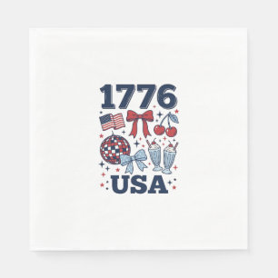 1776 USA Patriotic Coquette Vector Design_1 Napkin